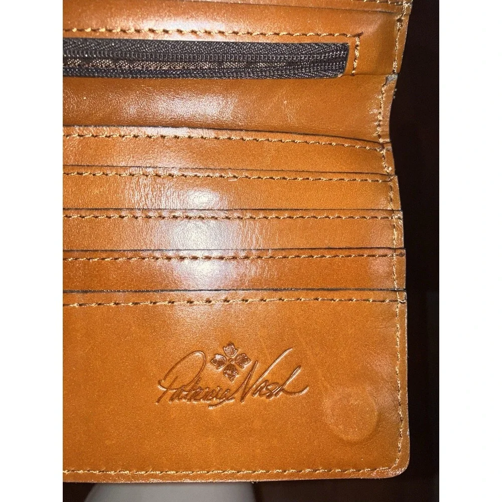 Patrica Nash Valentia Wallet Magnet Snap Smooth Tan‎ Leather $119 2 Piece